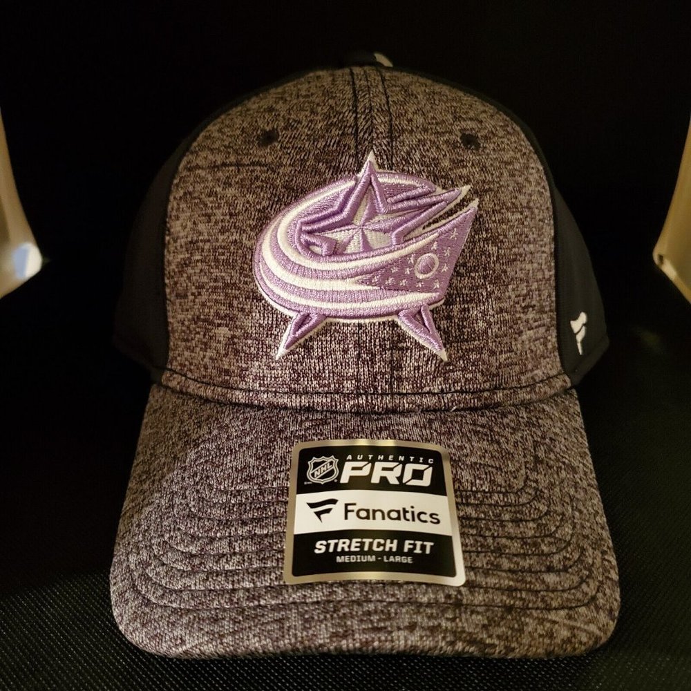 NHL Hockey Fights Cancer Cap Hat Columbus Blue jackets